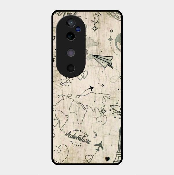 Map Mania Glass Case Cover For Vivo V40 5G