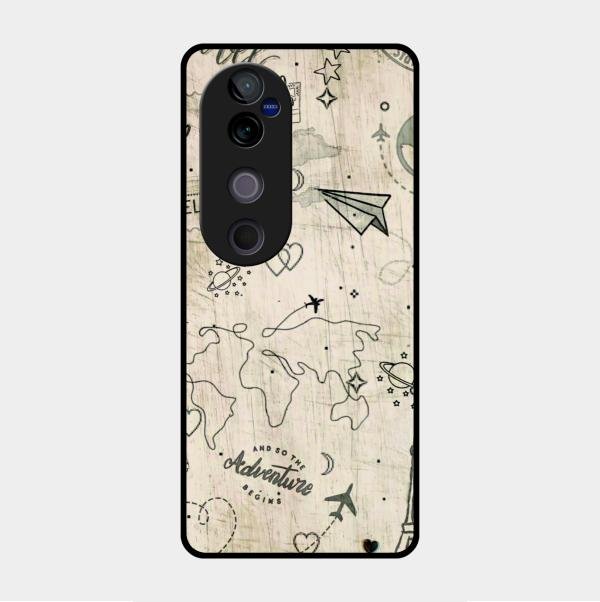 Map Mania Glass Case Cover For Vivo V40 Pro 5G
