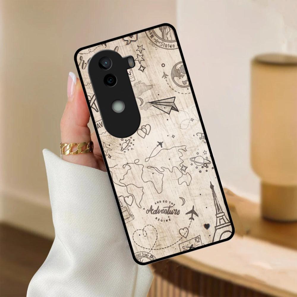 Map Mania Glass Case Cover For Vivo