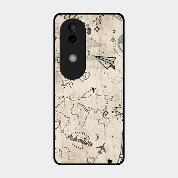 Map Mania Glass Case Cover For Vivo V40E 5G