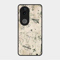 Map Mania Glass Case Cover For Vivo V50 5G