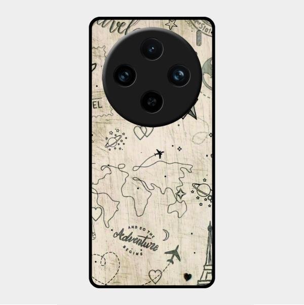 Map Mania Glass Case Cover For Vivo X100 Pro 5G