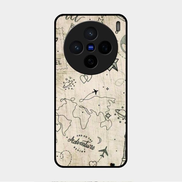 Map Mania Glass Case Cover For Vivo X200 5G