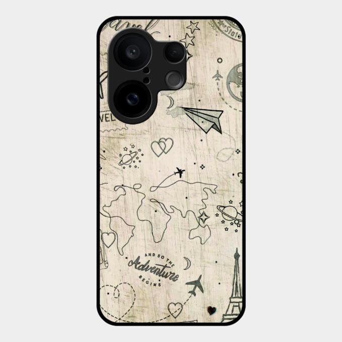 Map Mania Glass Case Cover For Vivo X200 Fe 5G