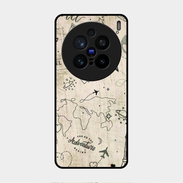 Map Mania Glass Case Cover For Vivo X200 Pro 5G