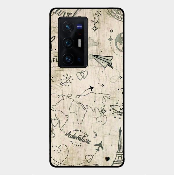 Map Mania Glass Case Cover For Vivo X70 Pro Plus 5G