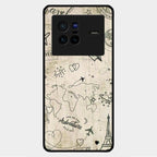 Map Mania Glass Case Cover For Vivo X80 5G