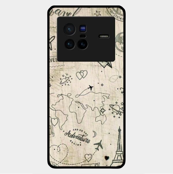 Map Mania Glass Case Cover For Vivo X80 5G