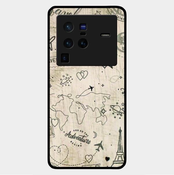 Map Mania Glass Case Cover For Vivo X80 Pro 5G