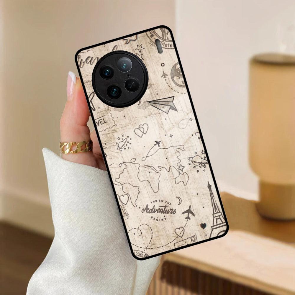 Map Mania Glass Case Cover For Vivo