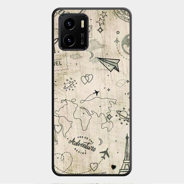 Map Mania Glass Case Cover For Vivo Y01