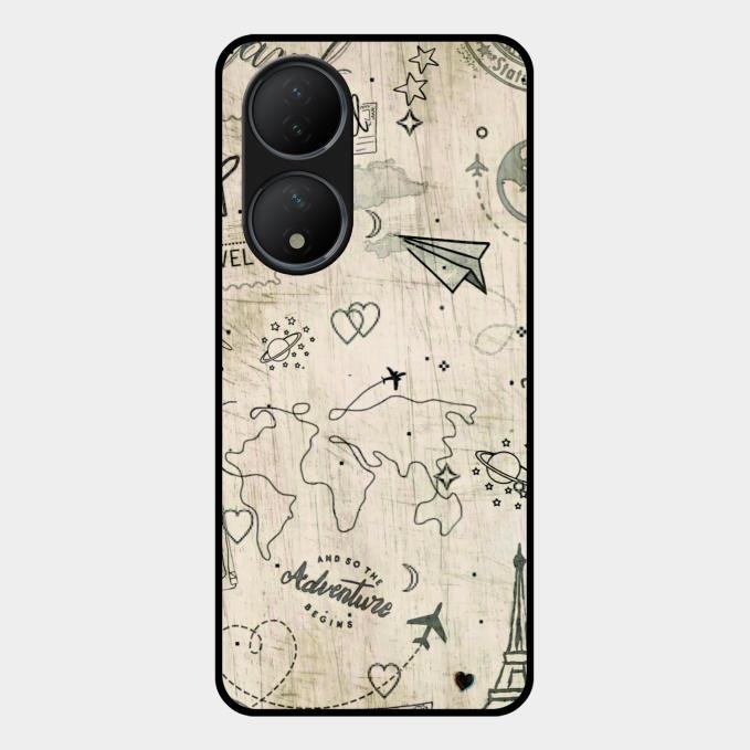 Map Mania Glass Case Cover For Vivo Y100 5G