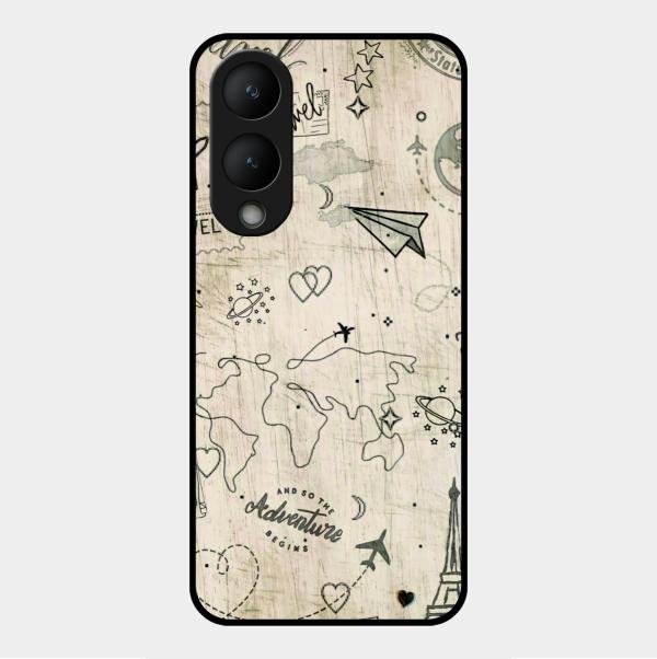 Map Mania Glass Case Cover For Vivo Y17S