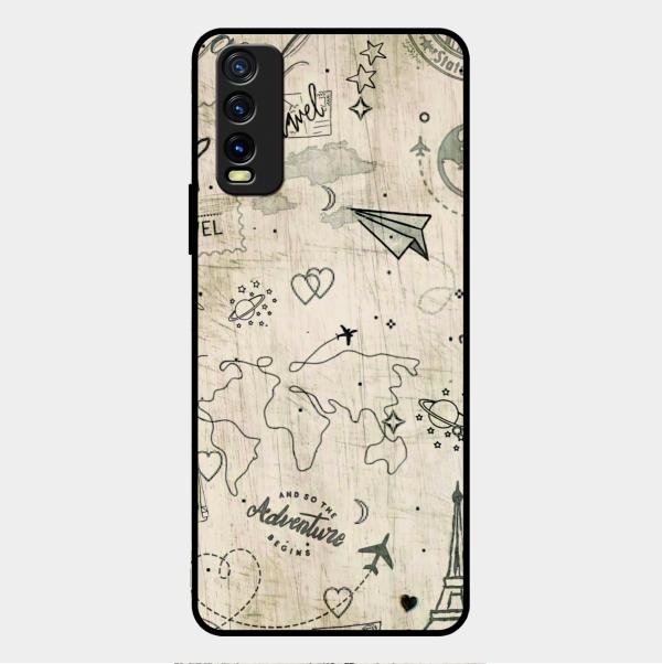 Map Mania Glass Case Cover For Vivo Y20T