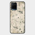 Map Mania Glass Case Cover For Vivo Y21A