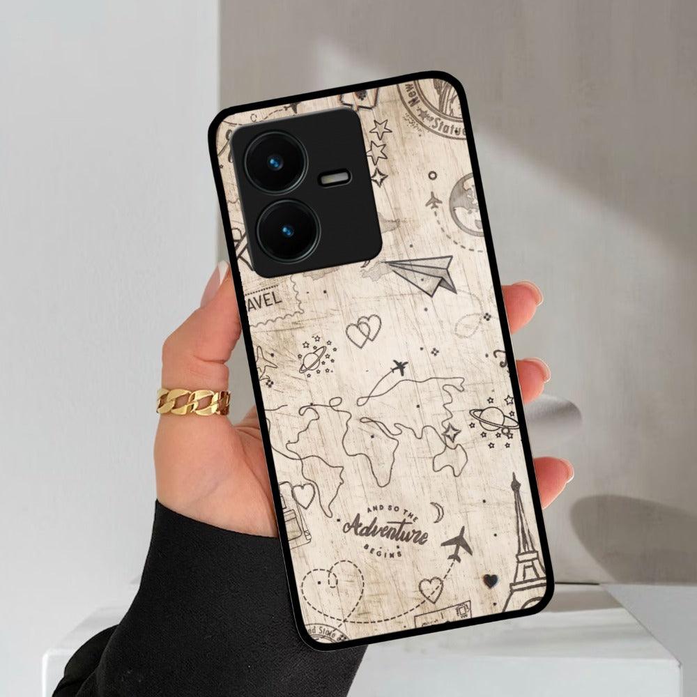 Map Mania Glass Case Cover For Vivo