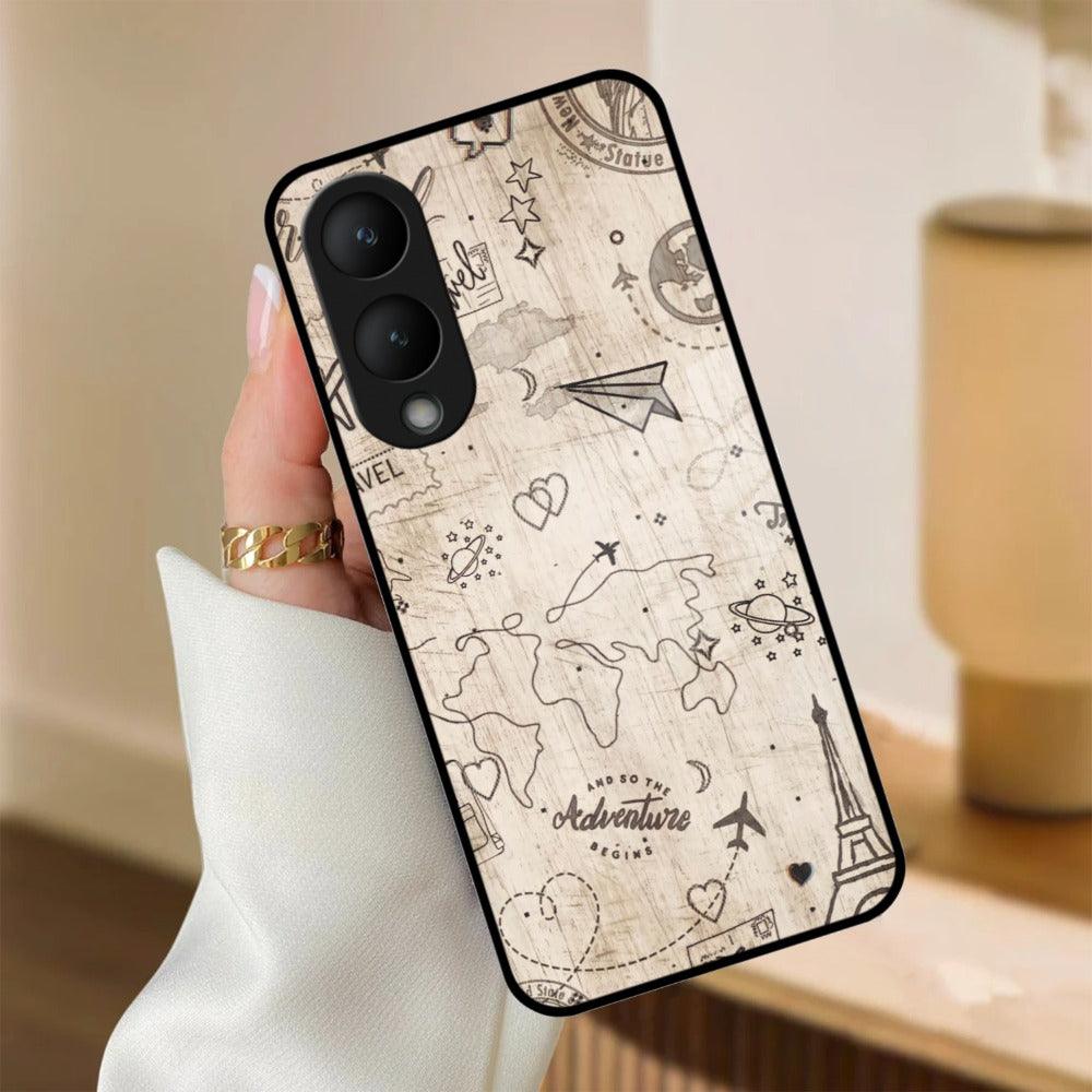 Map Mania Glass Case Cover For Vivo