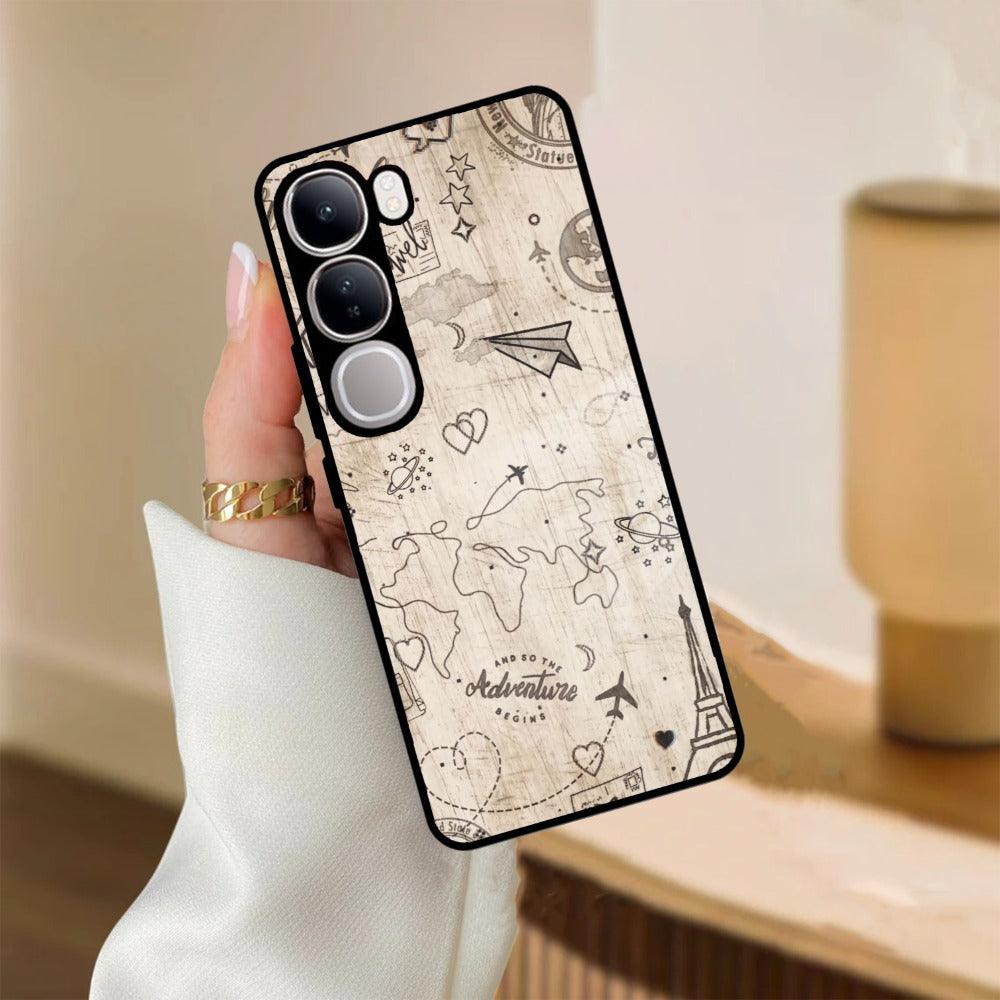 Map Mania Glass Case Cover For Vivo