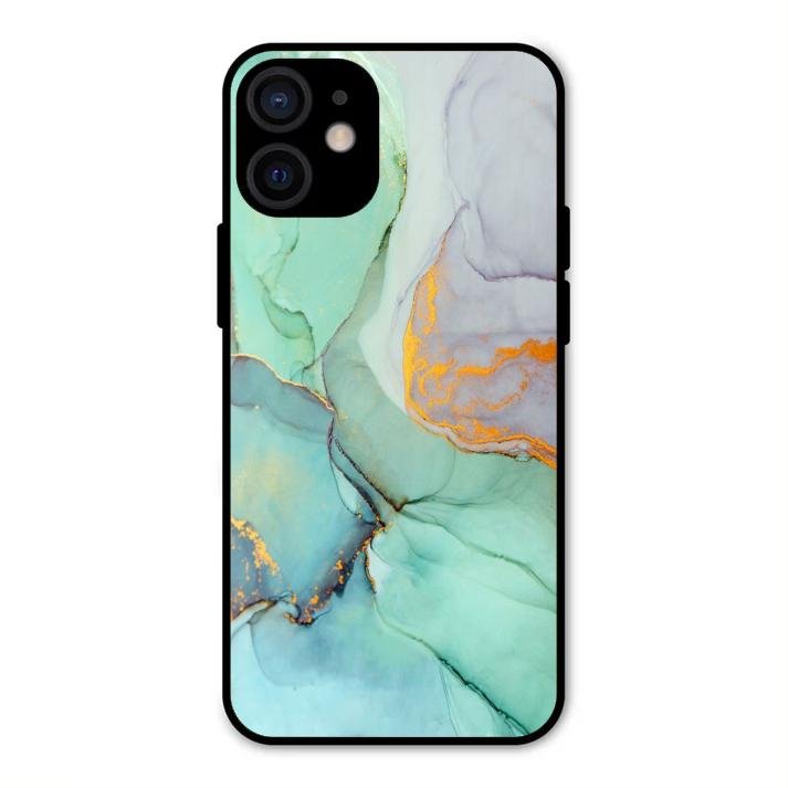 Marble Glass Finish Phone Case And Cover For iPhone 12 mini