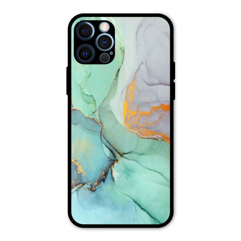 Marble Glass Finish Phone Case And Cover For iPhone 12 Pro Max