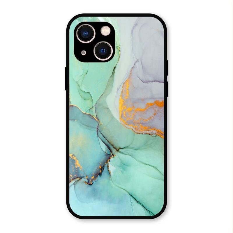 Marble Glass Finish Phone Case And Cover For iPhone 13