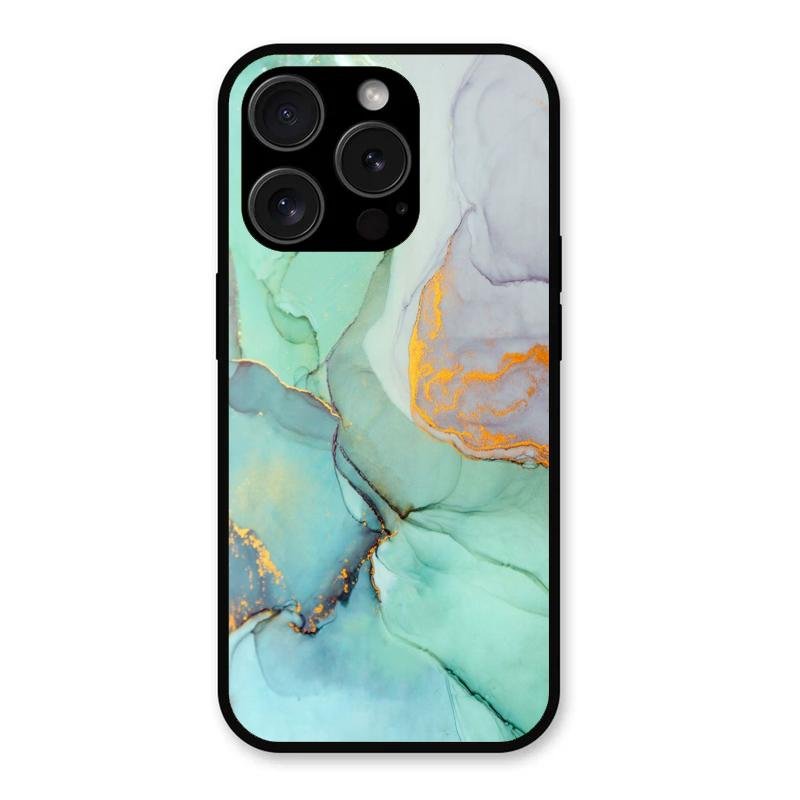 Marble Glass Finish Phone Case And Cover For iPhone 15 Pro