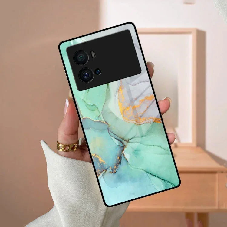 Marble Glass Finish Phone Case And Cover For iQOO - ShopOnCliQ