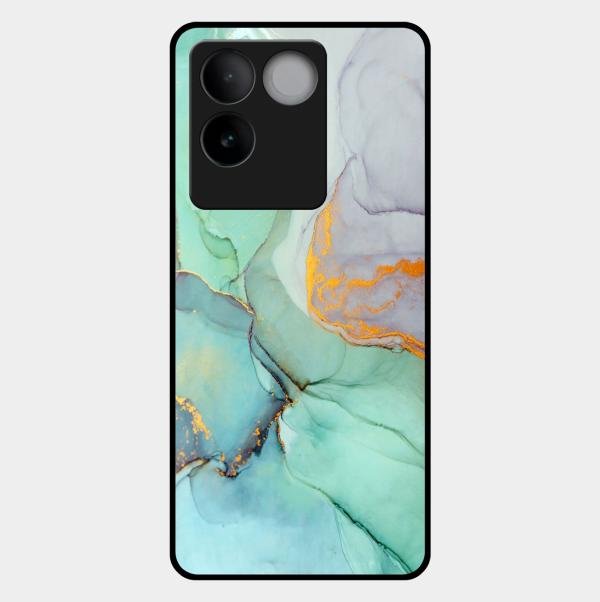 Marble Glass Finish Phone Case And Cover For Iqoo Z7 Pro 5G