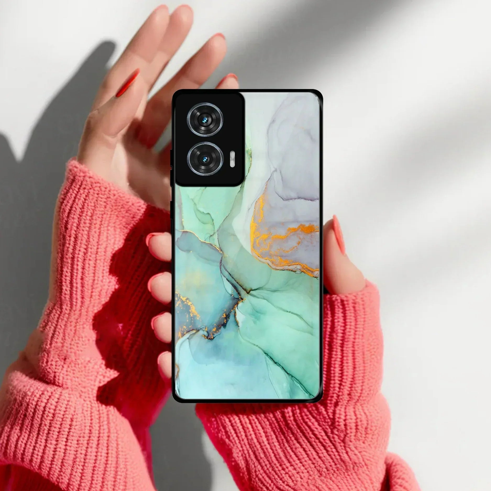 Marble Glass Finish Phone Case And Cover For Motorola - ShopOnCliQ