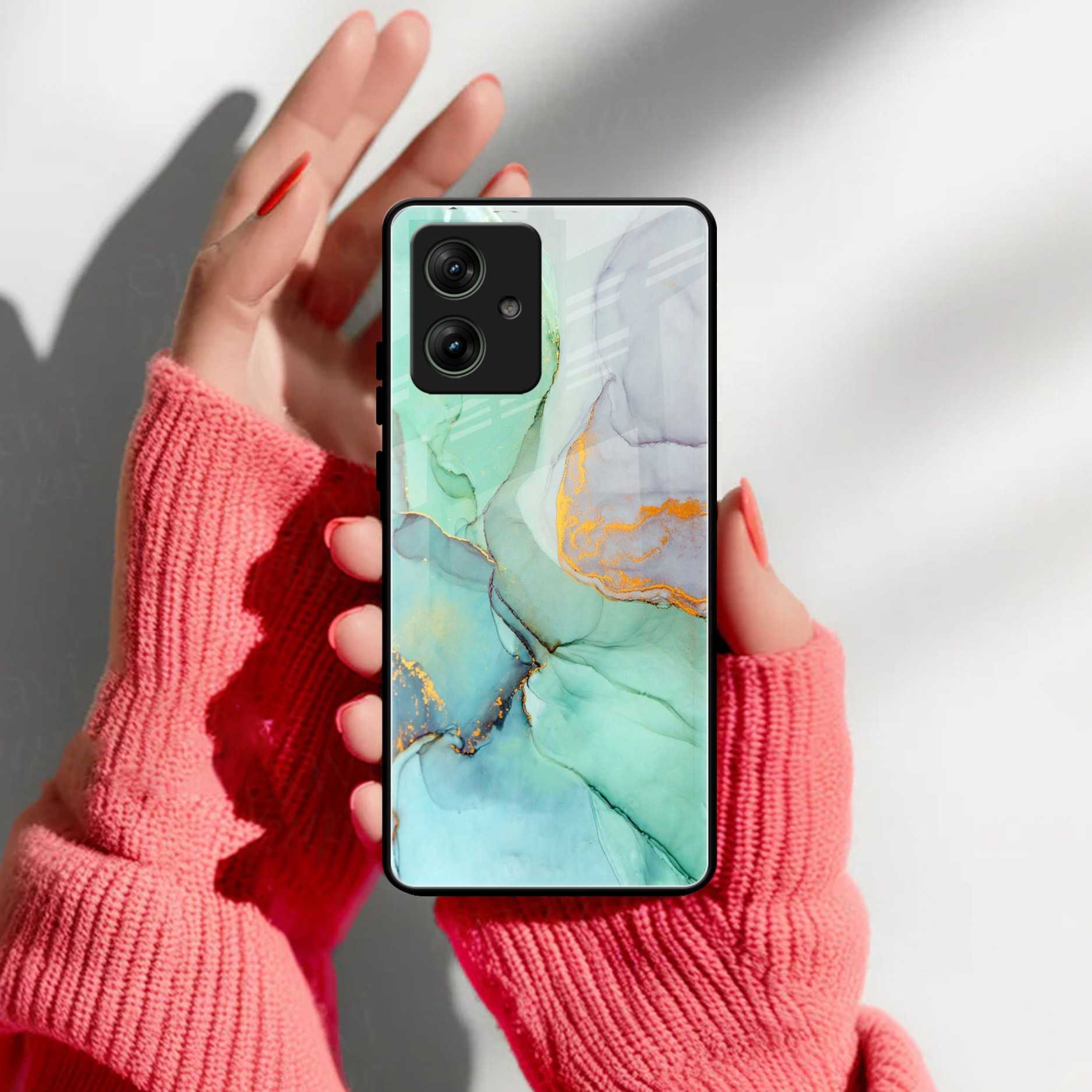Marble Glass Finish Phone Case And Cover For Motorola