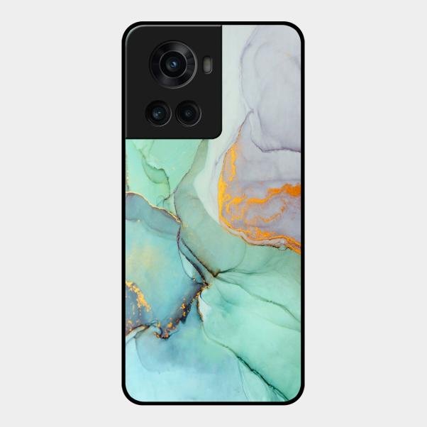 Marble Glass Finish Phone Case And Cover For Oneplus 10R 5G