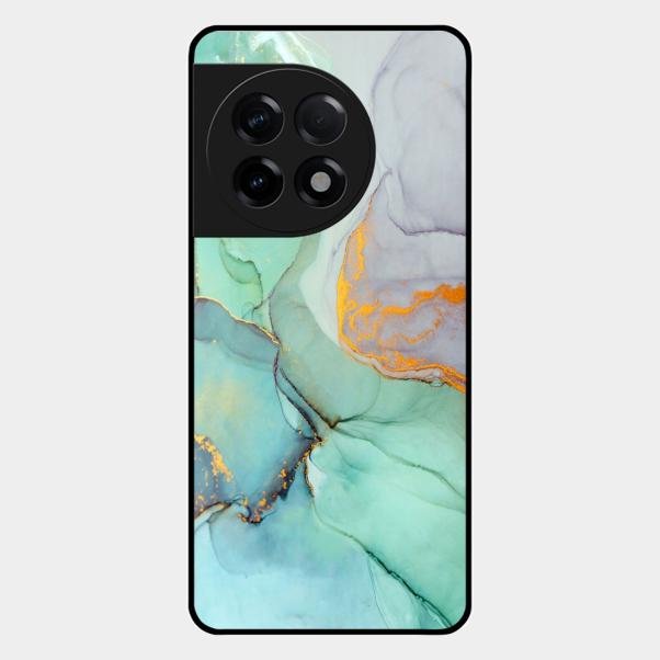 Marble Glass Finish Phone Case And Cover For Oneplus 11R 5G