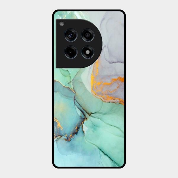 Marble Glass Finish Phone Case And Cover For Oneplus 12R 5G