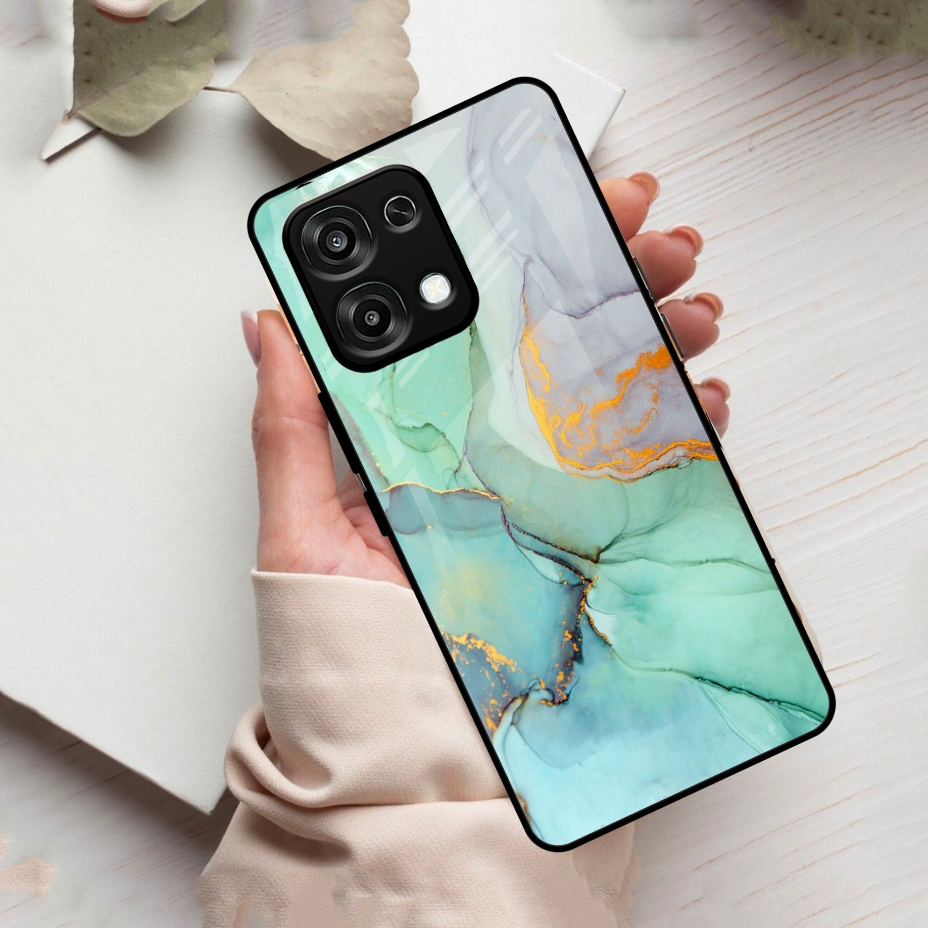 Marble Glass Finish Phone Case And Cover For Oppo