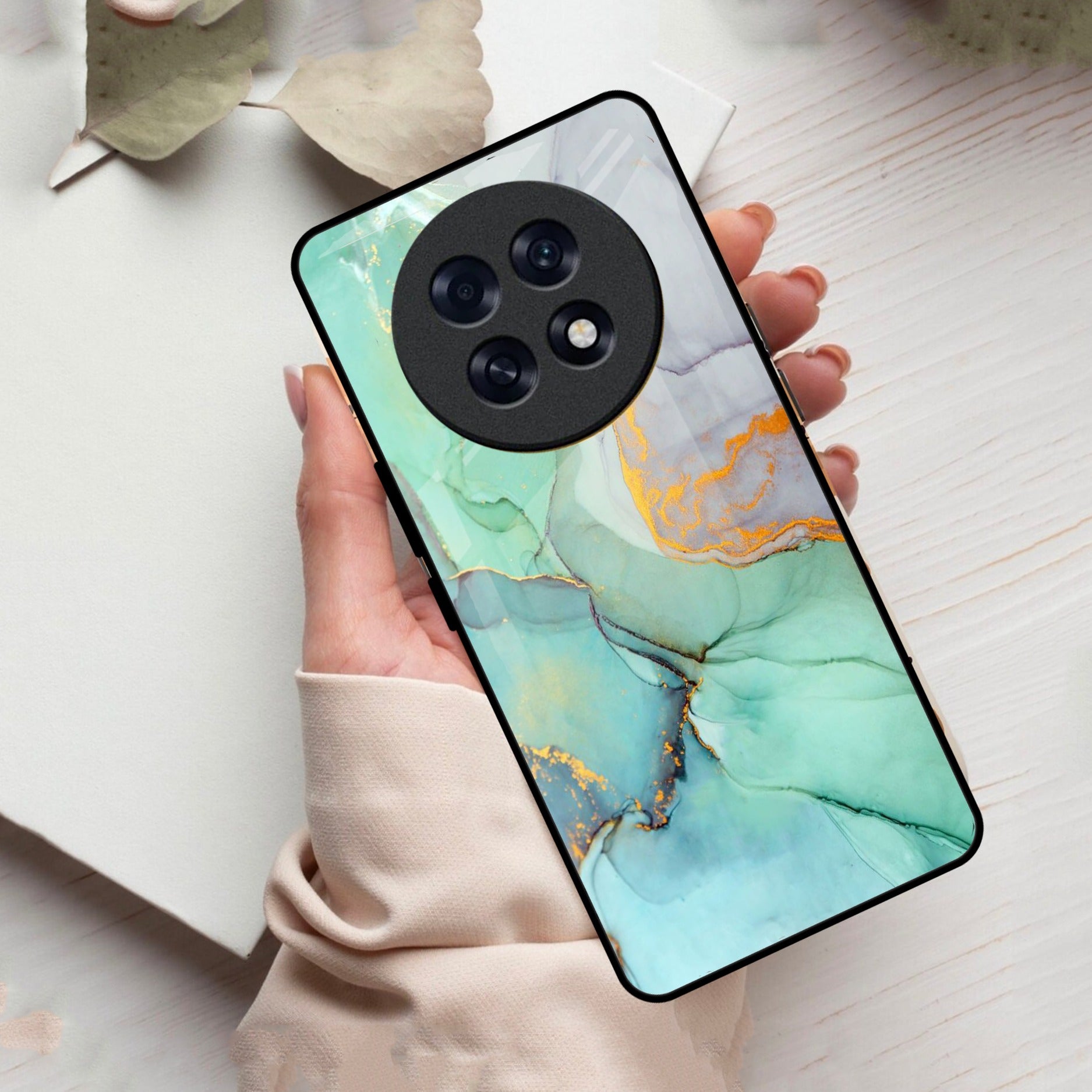 Marble Glass Finish Phone Case And Cover For Oppo