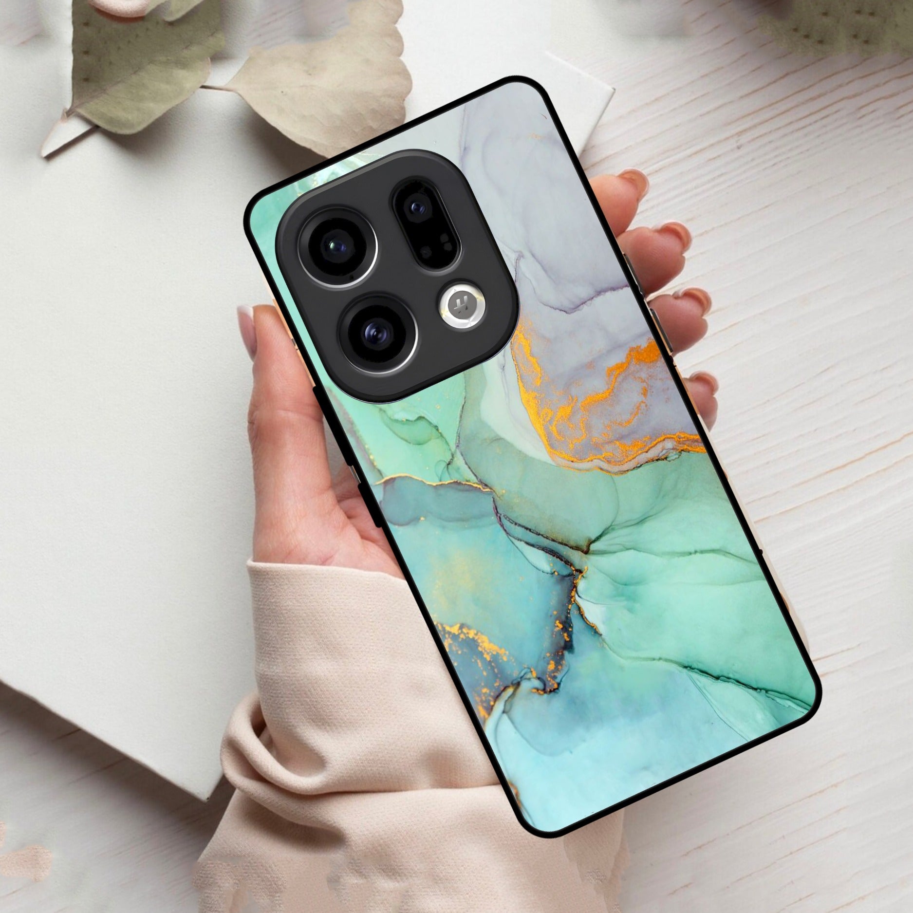 Marble Glass Finish Phone Case And Cover For Oppo