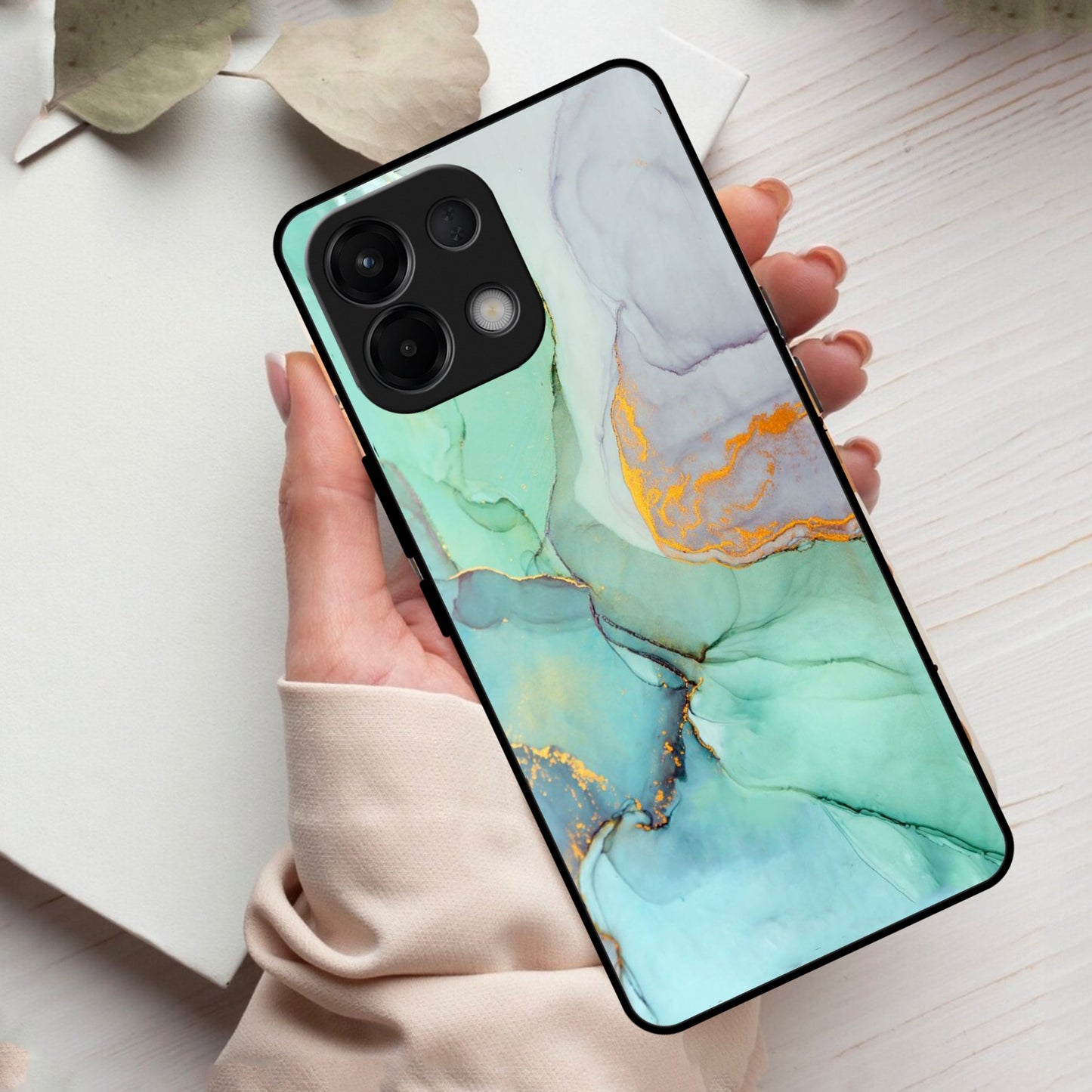 Marble Glass Finish Phone Case And Cover For Oppo