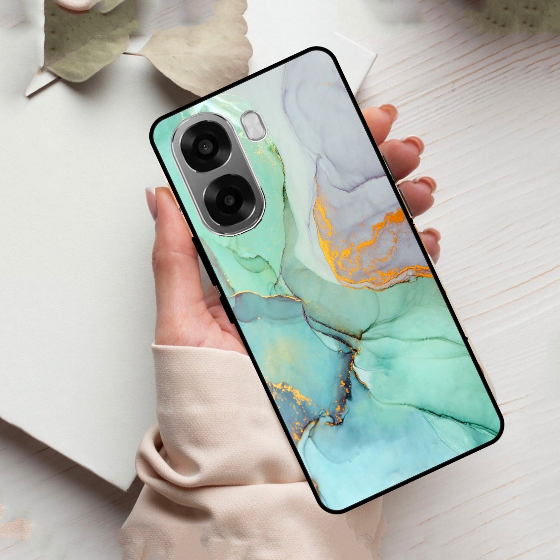 Marble Glass Finish Phone Case And Cover For Oppo