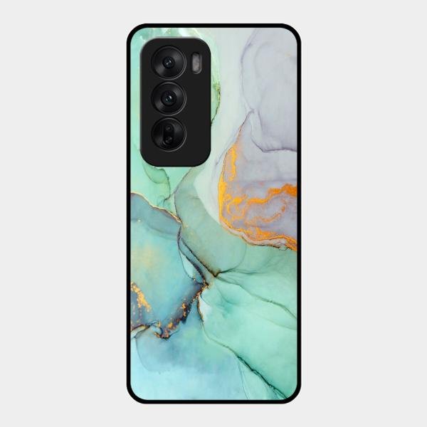 Marble Glass Finish Phone Case And Cover For Oppo Reno 12 5G