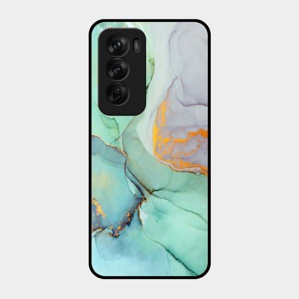 Marble Glass Finish Phone Case And Cover For Oppo Reno 12 Pro 5G