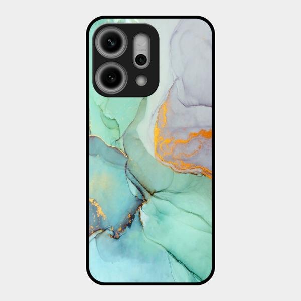 Marble Glass Finish Phone Case And Cover For Oppo Reno 14 Pro 5G