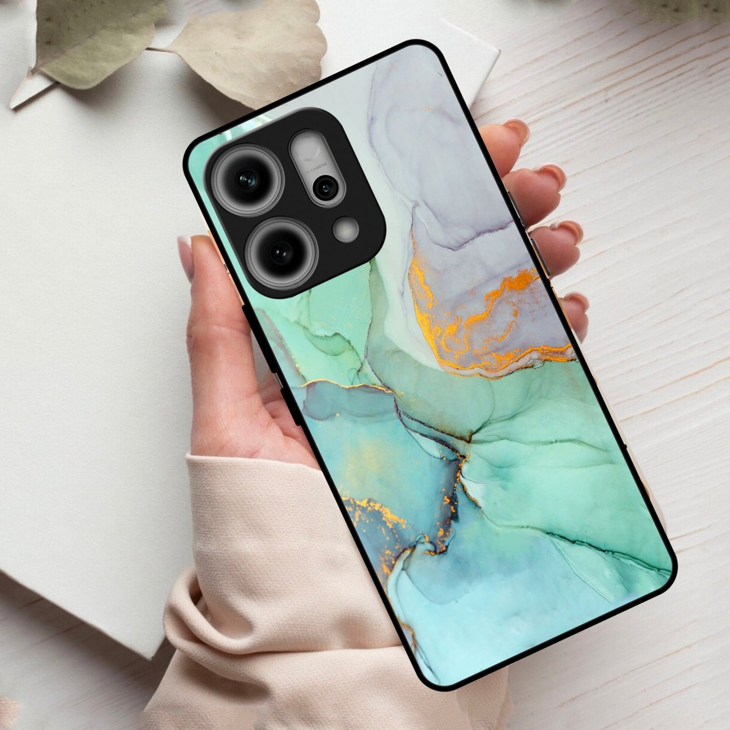 Marble Glass Finish Phone Case And Cover For Oppo