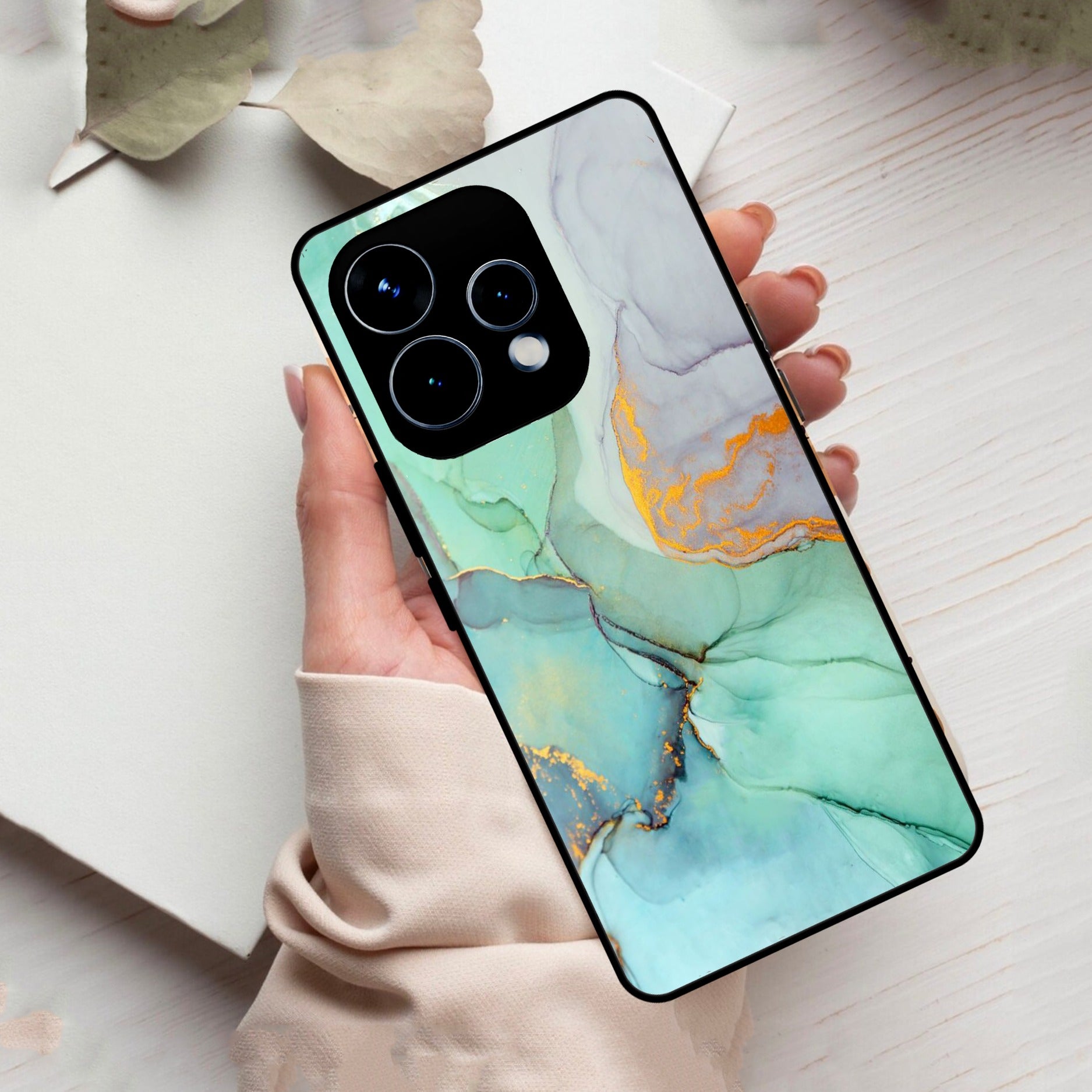 Marble Glass Finish Phone Case And Cover For Oppo