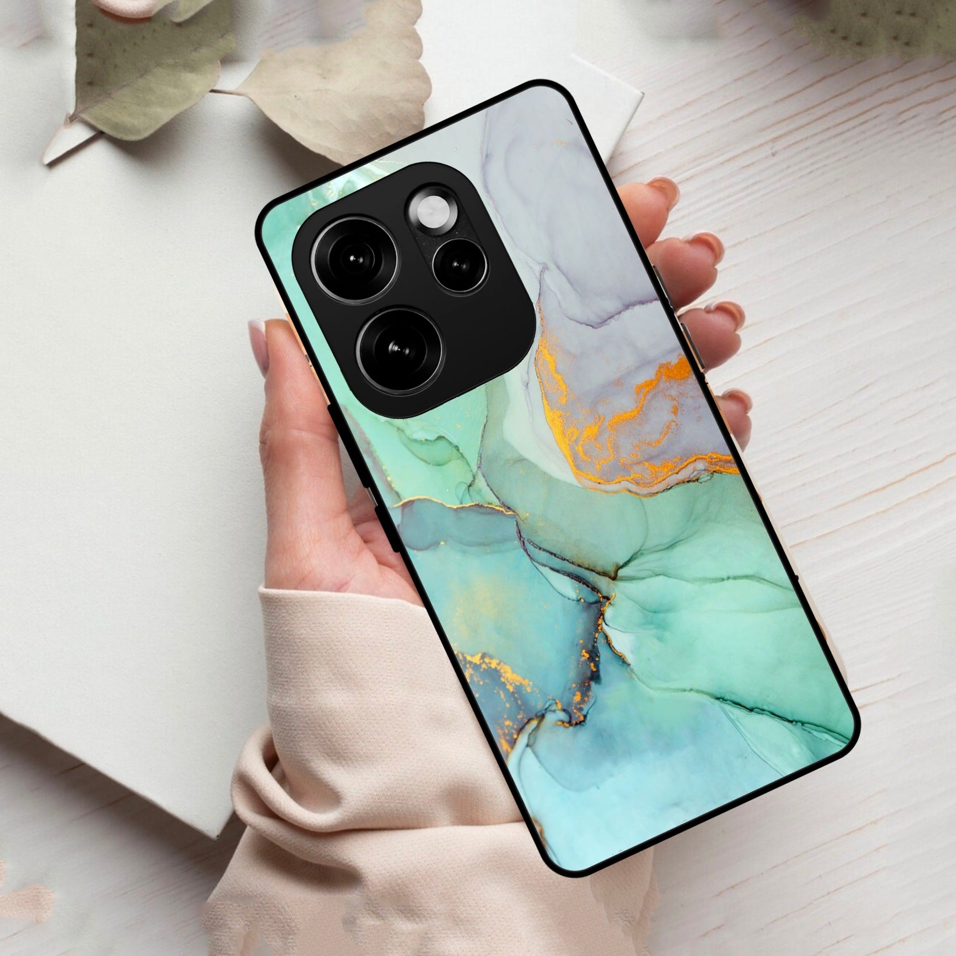 Marble Glass Finish Phone Case And Cover For Oppo