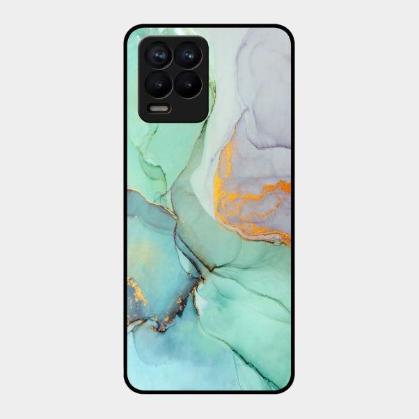 Marble Glass Finish Phone Case And Cover For Realme 8 Pro
