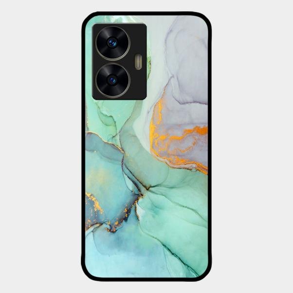 Marble Glass Finish Phone Case And Cover For Realme C55