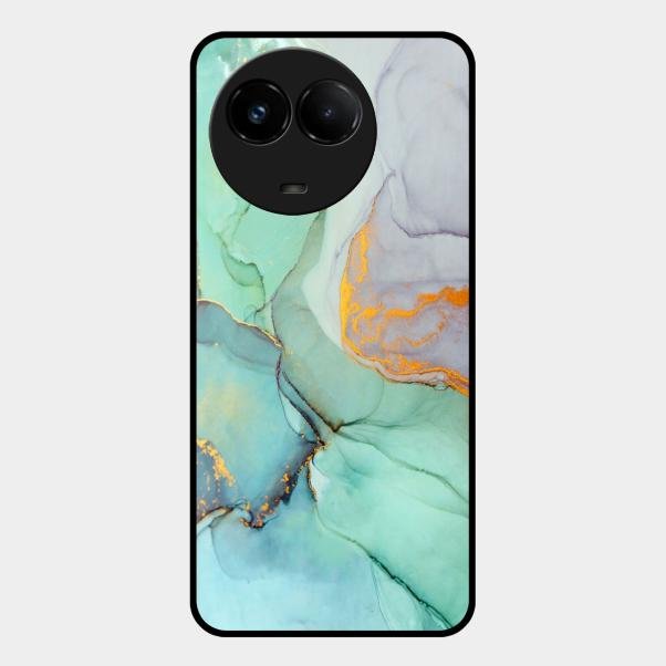 Marble Glass Finish Phone Case And Cover For Realme C67 5G
