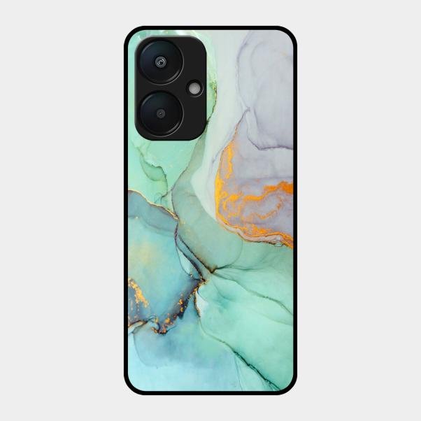 Marble Glass Finish Phone Case And Cover For Redmi 13C 5G