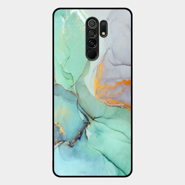 Marble Glass Finish Phone Case And Cover For Redmi 9 Prime