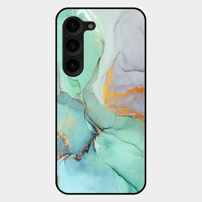 Marble Glass Finish Phone Case And Cover For Samsung Galaxy S23 Plus 5G